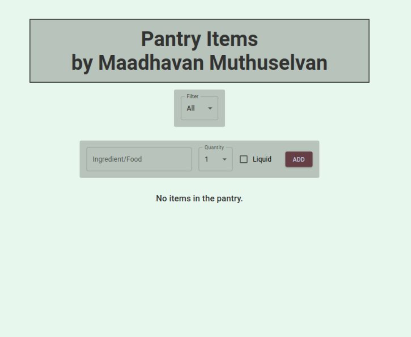 Maadhavan Muthuselvan Pantry-app